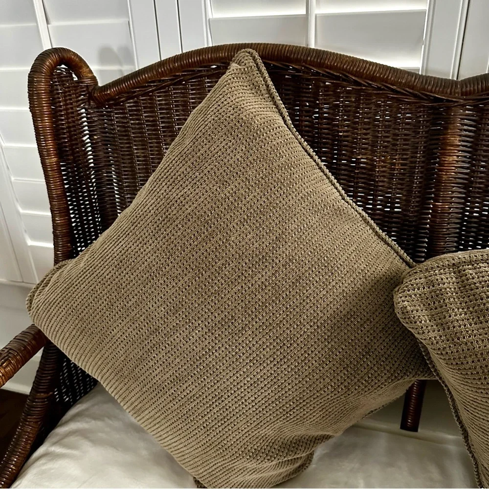 Vintage Olive Green and Kaki Throw Pillow Covers 2 in the Set